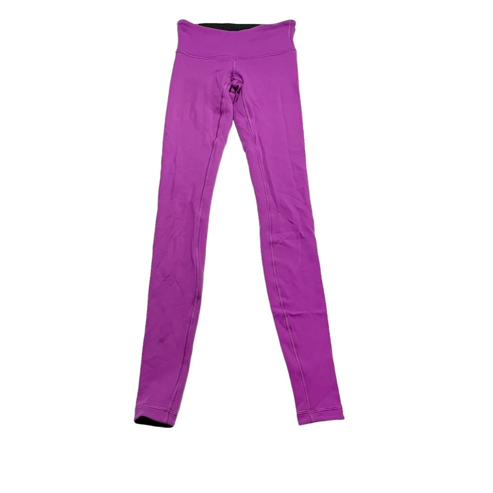 Lululemon Purple Pink Full Length Athleisure Activewear Workout Leggings Size 2 - Picture 2 of 8